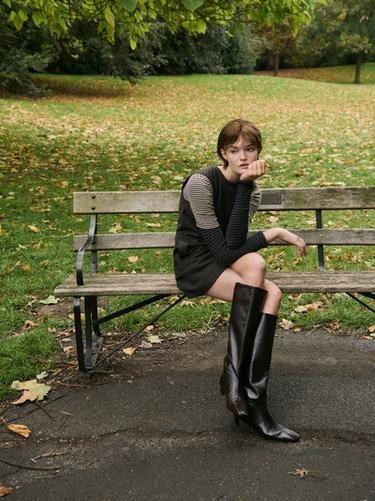 Zara Short sleeve striped shirt - Brown