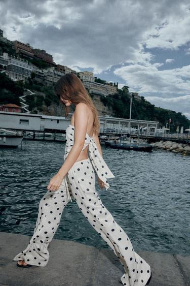 БҰРШАҚ ӨРНЕКТІ, ЖІБЕК АТЛАС ТОР - Ақ / қара Zara компаниясынан