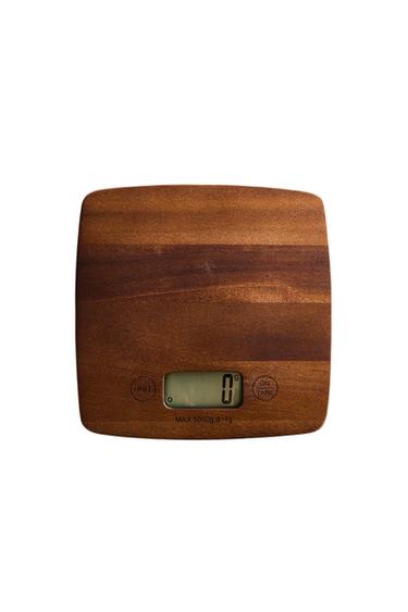 WOODEN KITCHEN SCALE - Light beige by Zara