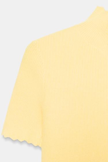 TOP EN MAILLE CÔTELÉE - Jaune pastel de Zara - Image 6