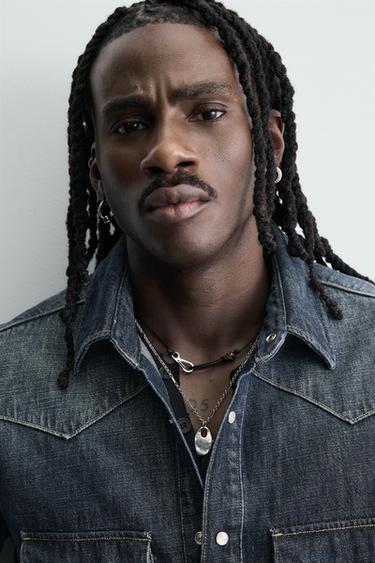 LOT DE 2 COLLIERS EN MATIÈRES VARIÉES - Argent de Zara - Image 1