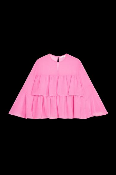 BLUSE MIT VOLANTS - Mittelrosa von Zara - Bild 0