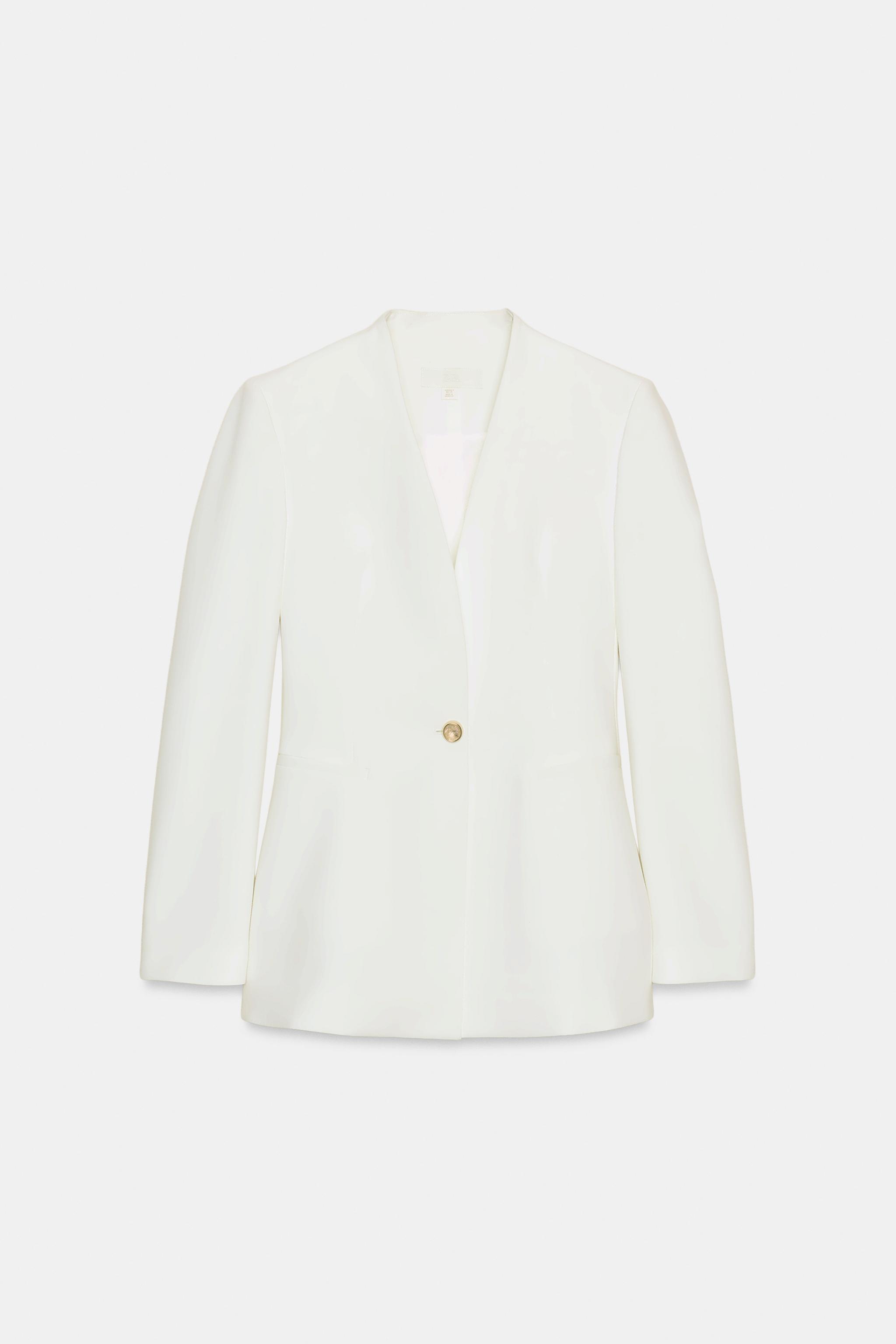 YAKASIZ VÜCUDA OTURAN BLAZER - Görsel 4
