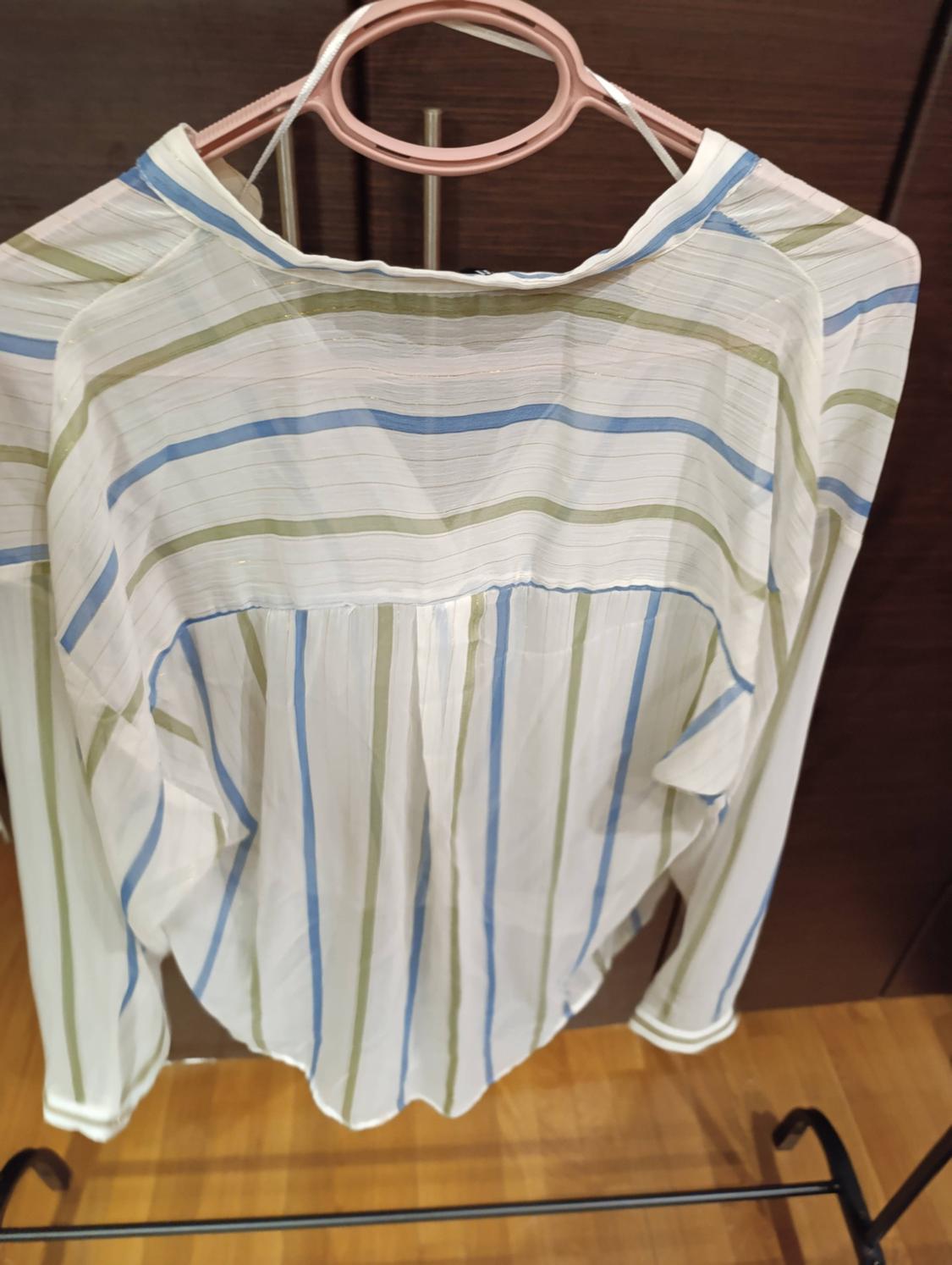 STRIPED SEMI-SHEER SHIRT WITH METALLIC THREAD - Image 6