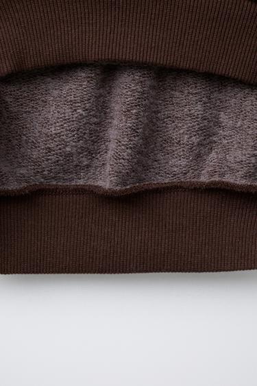 SWEAT COLOR BLOCK À INSCRIPTION BRODÉE - Marron de Zara - Image 3