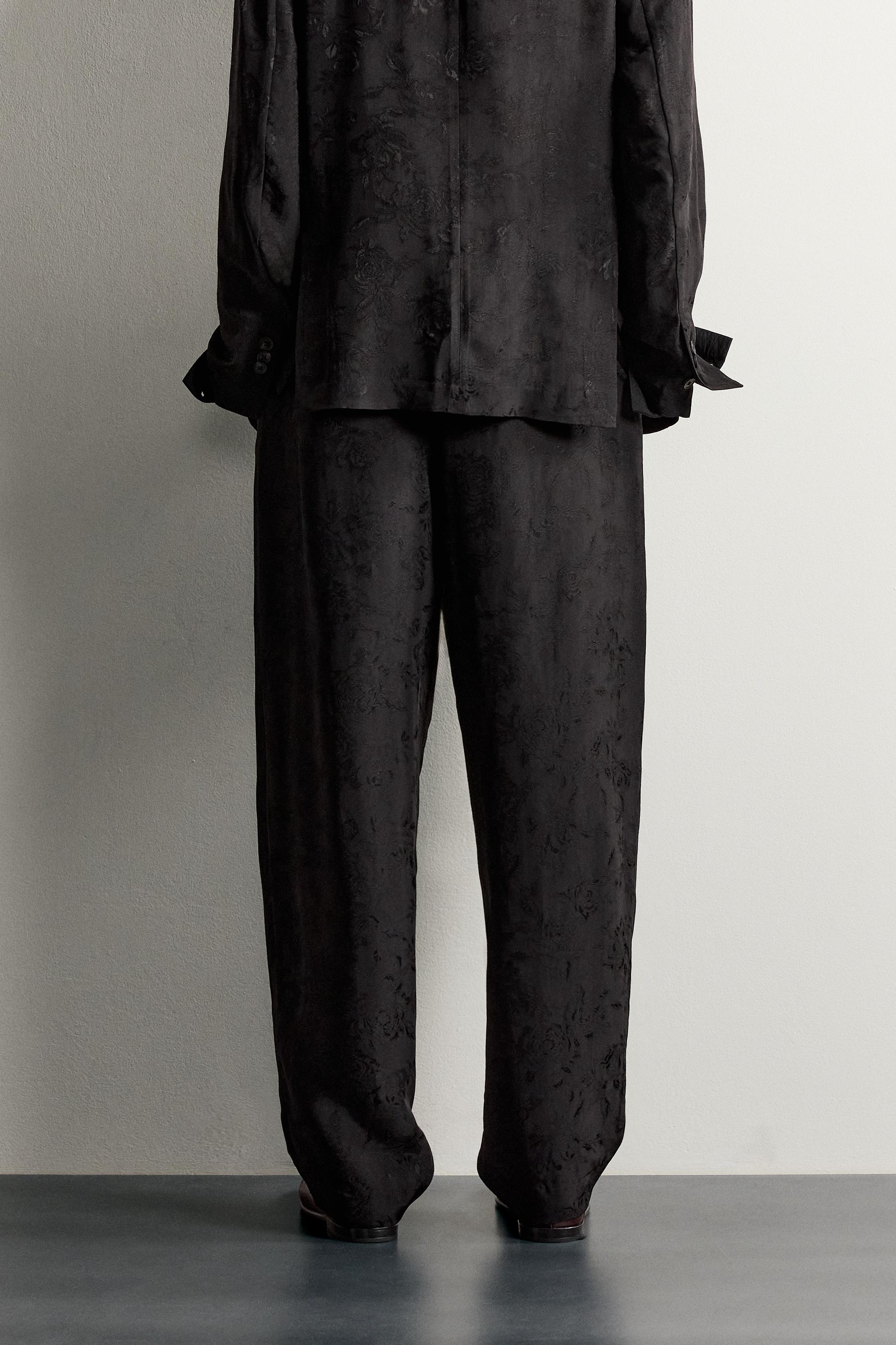PANTALON FLUIDE JACQUARD FLORAL