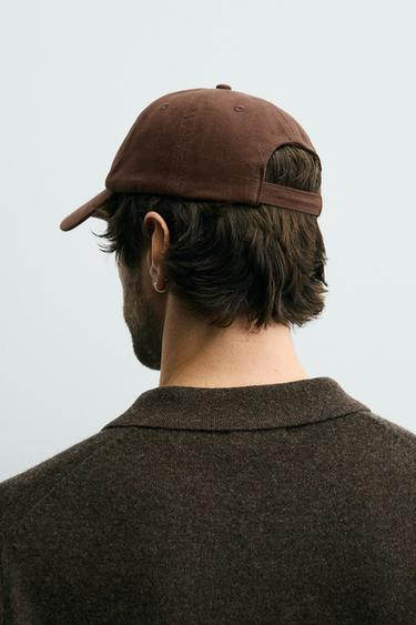 CAP WITH EMBROIDERED SLOGAN - Brown by Zara - Image 2