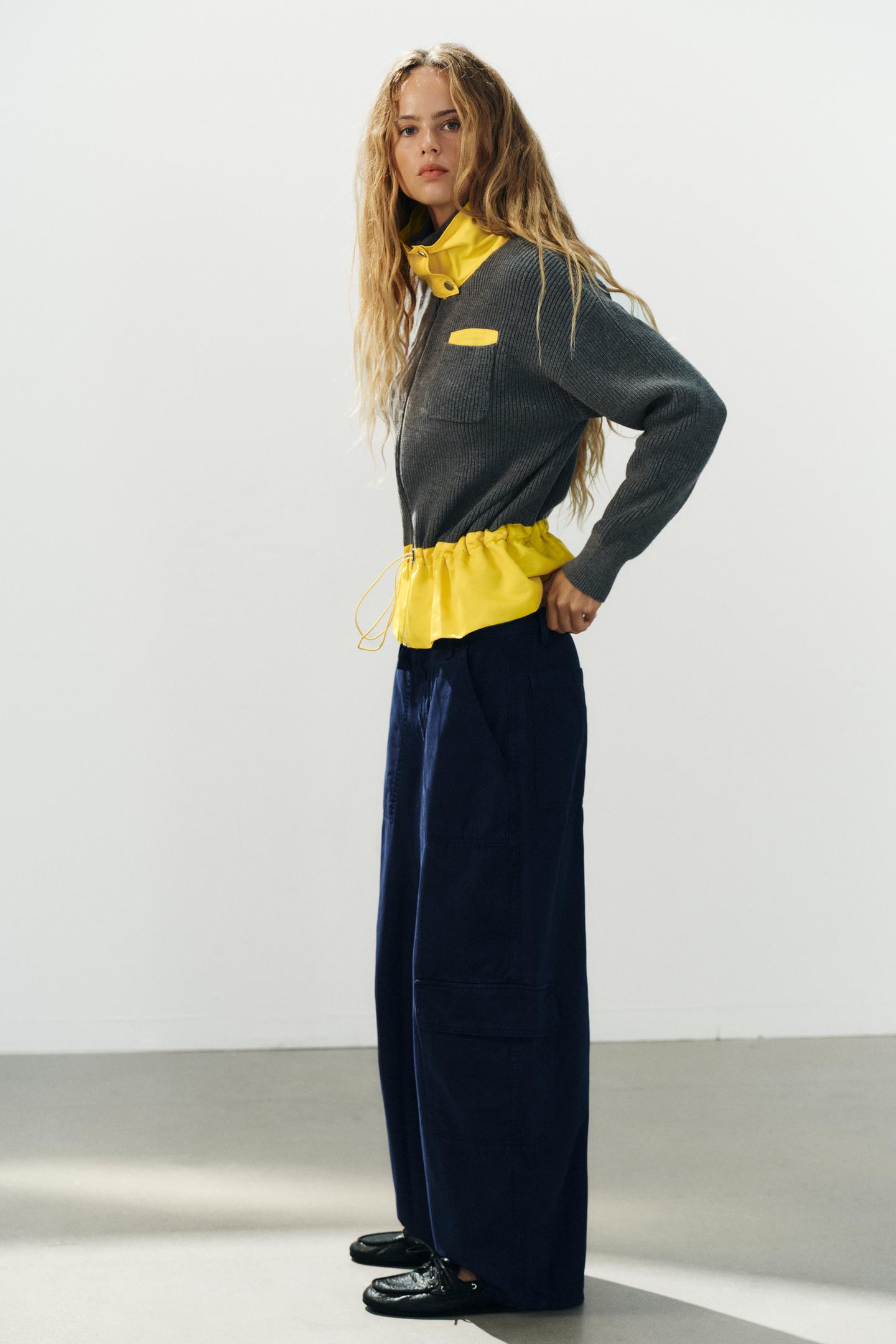Женская куртка Zara Combined Knit, цвет: Only One — фото 4