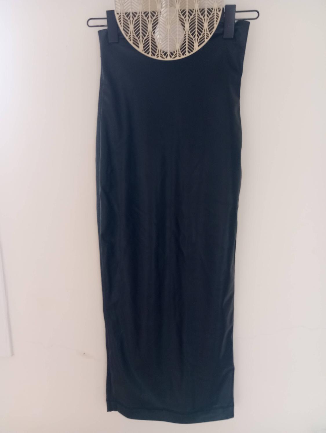 FAUX LEATHER SLIT SKIRT ZW COLLECTION - Image 3