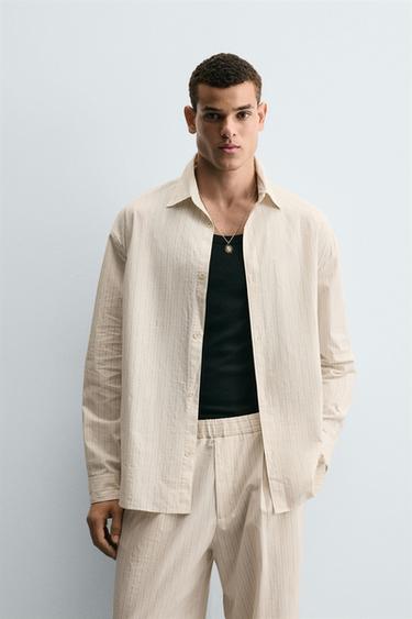 REGULAR FIT STRIPED SHIRT - Butter by Zara