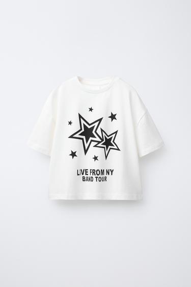 Zara STAR PRINT T-SHIRT - Oyster-white - Image 0