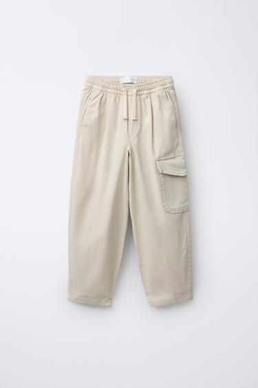 CARGO TROUSERS - Cream by Zara