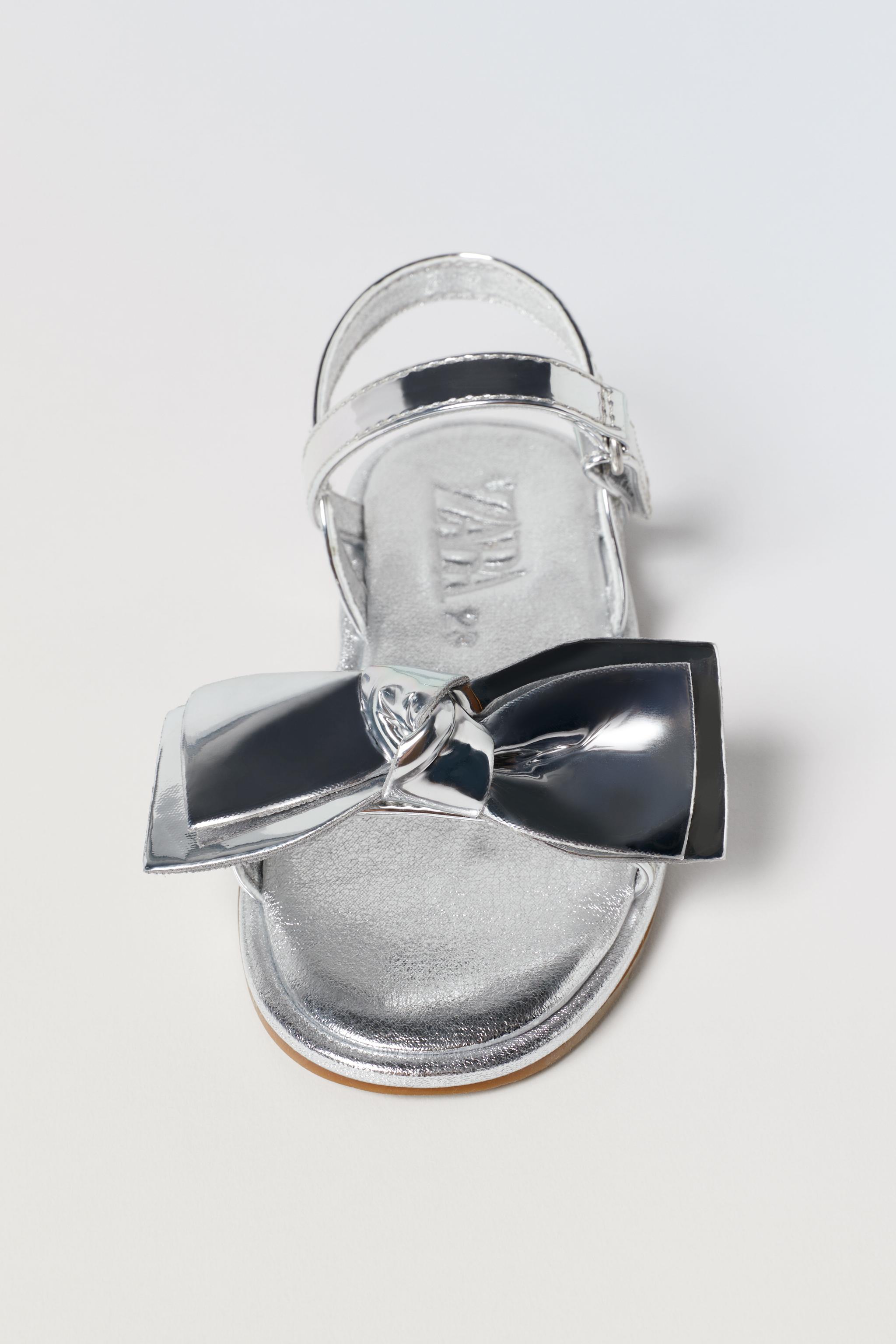 MIRRORED SANDALS WITH BOW