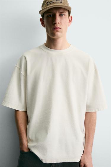 BASIC BOXY FIT T-SHIRT - Oyster-white by Zara - Image 4