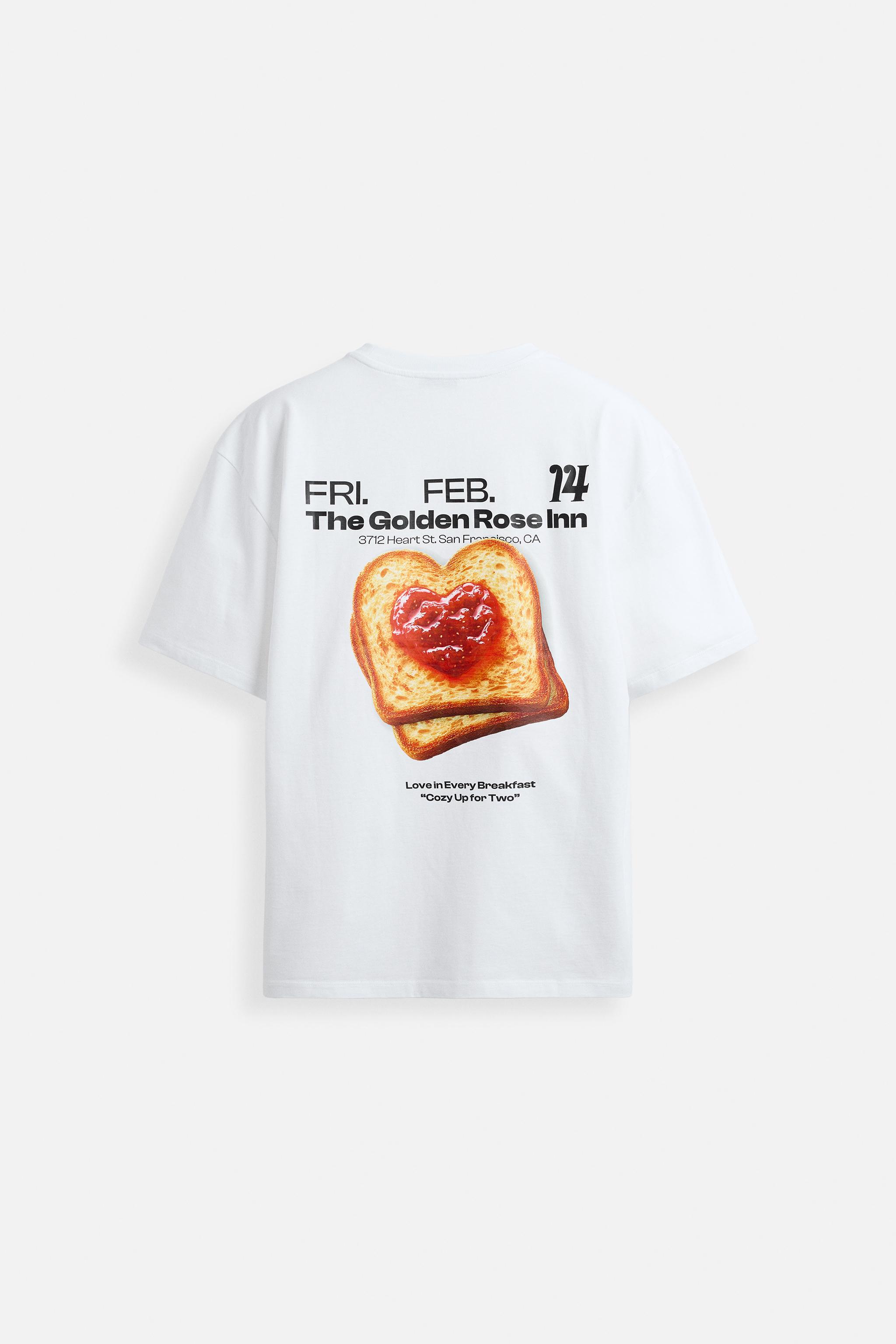 【ZARA】トーストプリント LIMITED EDITION Tシャツ  5644/414 LIMITED EDITION TOAST PRINT T-SHIRT - White | ZARA United States