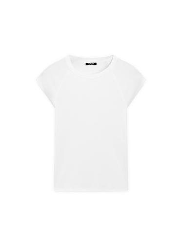 T-shirt à manches courtes raglan en coton - Blanc cassé de Zara
