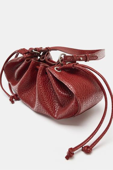 SAC PORTÉ ÉPAULE LONG FRONCÉ - Rouge de Zara - Image 3