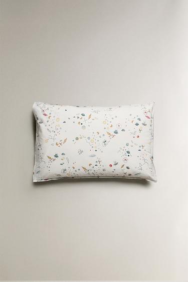 Zara KIDS' REVERSIBLE SPACE PILLOWCASE - Ecru / Blue