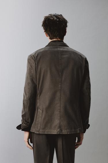 WASHED EFFECT SUIT BLAZER - Taupe grey by Zara - Image 2