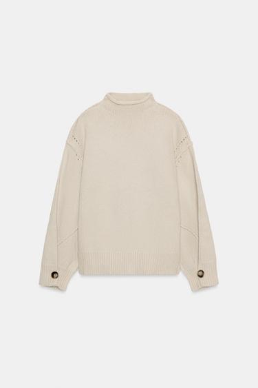SEAMED KNIT JUMPER - Stone by Zara - Image 5