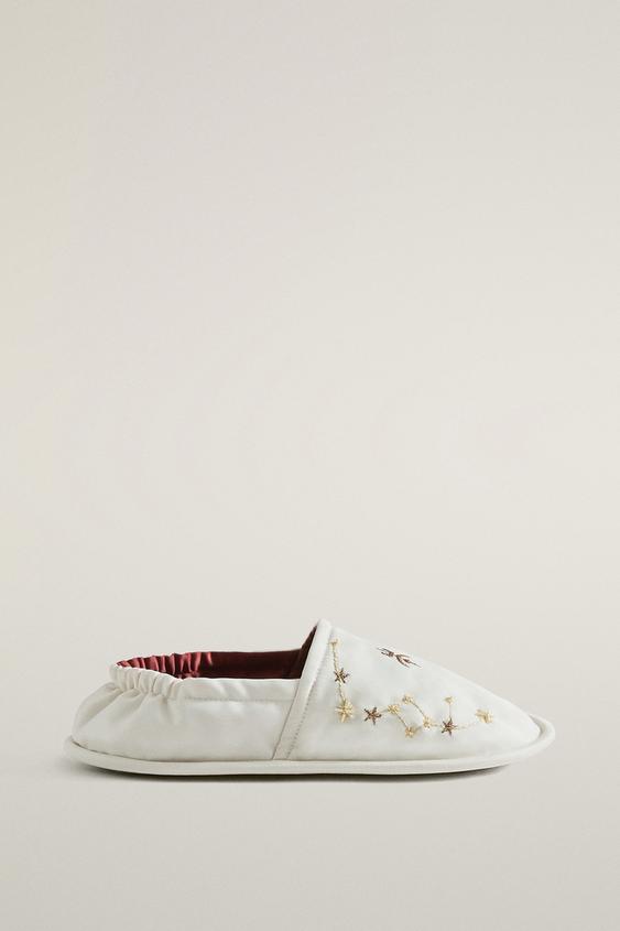 BABOUCHES BRODÉES SEMELLE CUIR | MARISA BERENSON - Beige de Zara - Image 0
