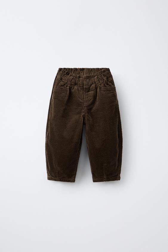 SUEDE BAGGY TROUSERS LINING - Brown by Zara - Image 0
