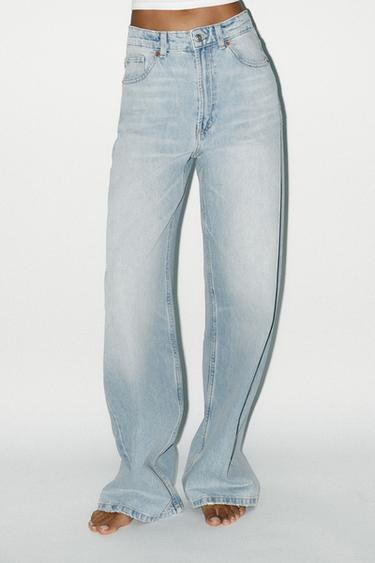 JEANS TRF EXTRA WIDE LEG CINTURA ALTA - Azul-claro da Zara