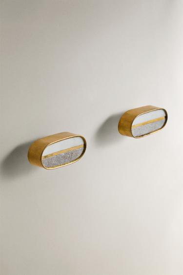 PACK OF CONTRAST MARBLE DOOR KNOBS (PACK OF 2) - White by Zara - Image 1