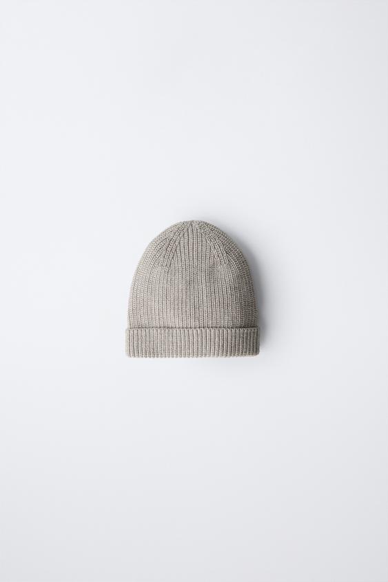 PURL KNIT BEANIE - Light beige by Zara - Image 0