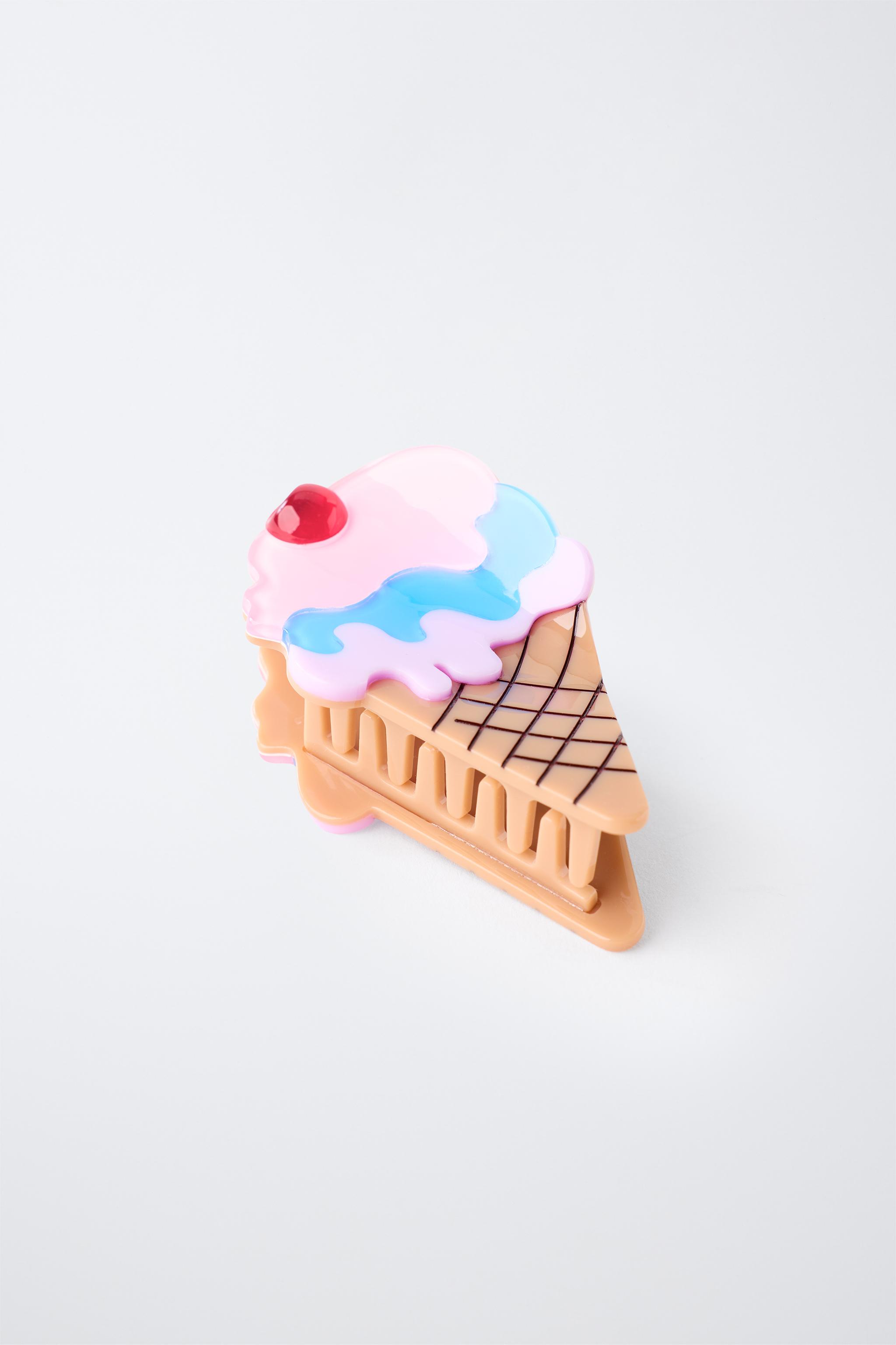 ICE CREAM-SHAPED HAIR CLIP — Multicolored