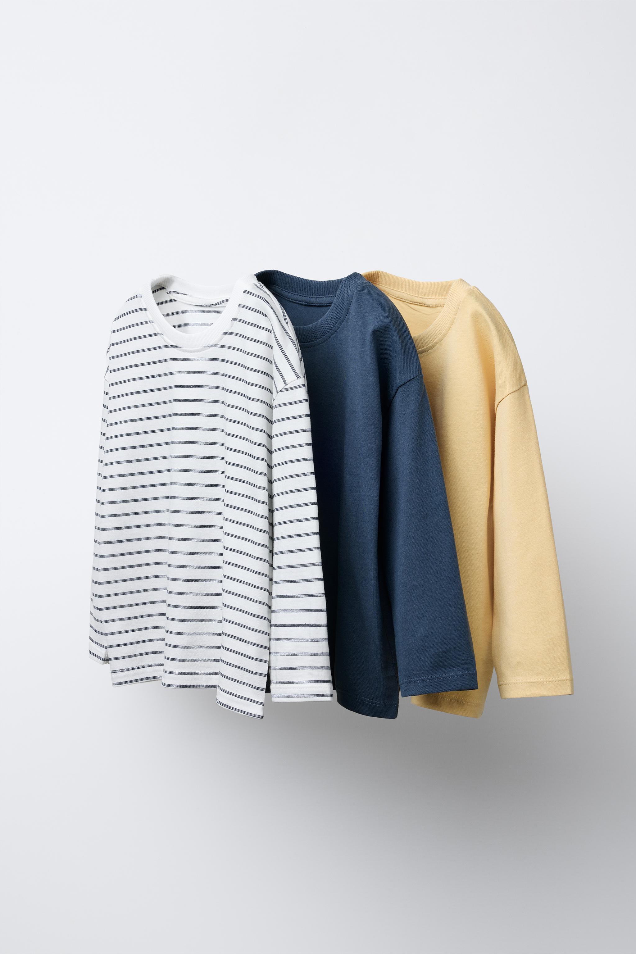 ストライプTシャツ x3 - ブルー | ZARA Japan / 日本