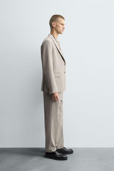 TEXTURED SUIT TROUSERS - Greyish by Zara - Image 3