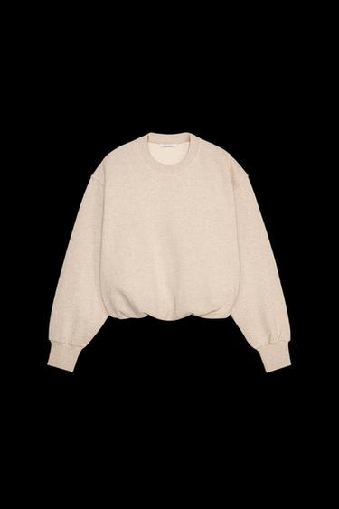 CROPPED-SWEATSHIRT BALLON - Braun meliert von Zara - Bild 0