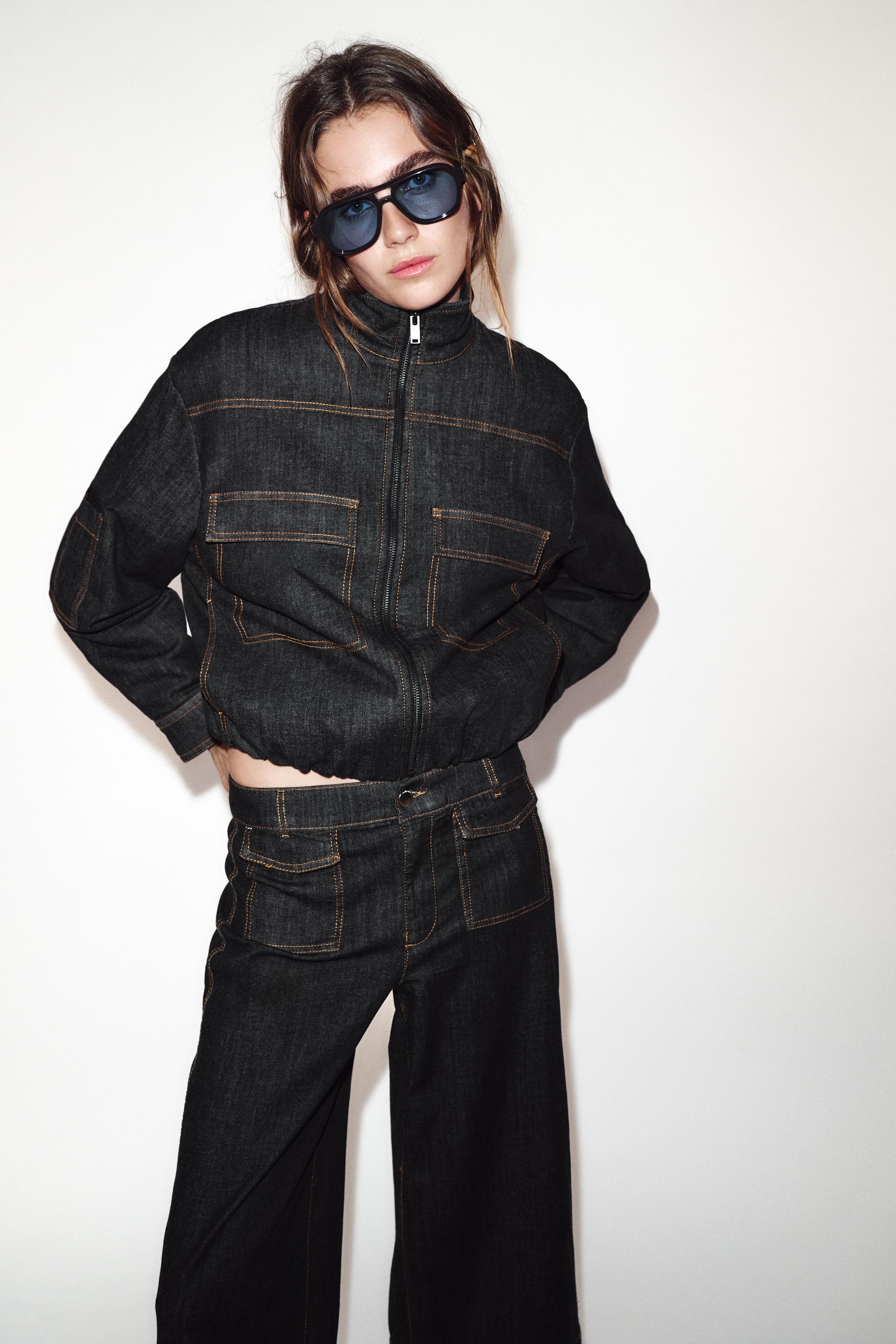 ハイネック ボンバー キルティングジャケット - ブラック | ZARA Japan