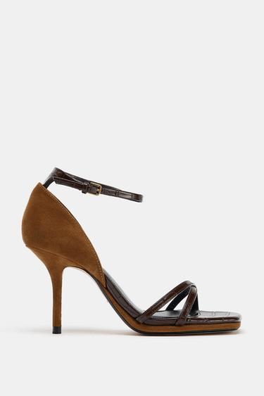 Zara LIMITED EDITION HEELED SANDALS - Brown