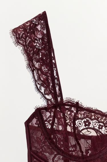 LACE UNDERWIRED BRA - Brown by Zara - Image 5