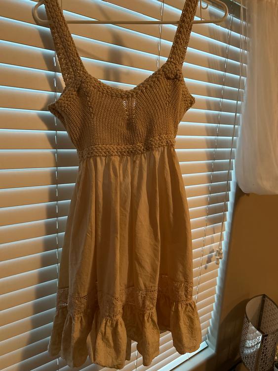 zara combination knit dress SECOND HAND Zara crochet