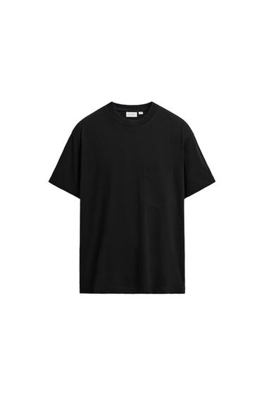 T-SHIRT WITH POCKET - Black by Zara