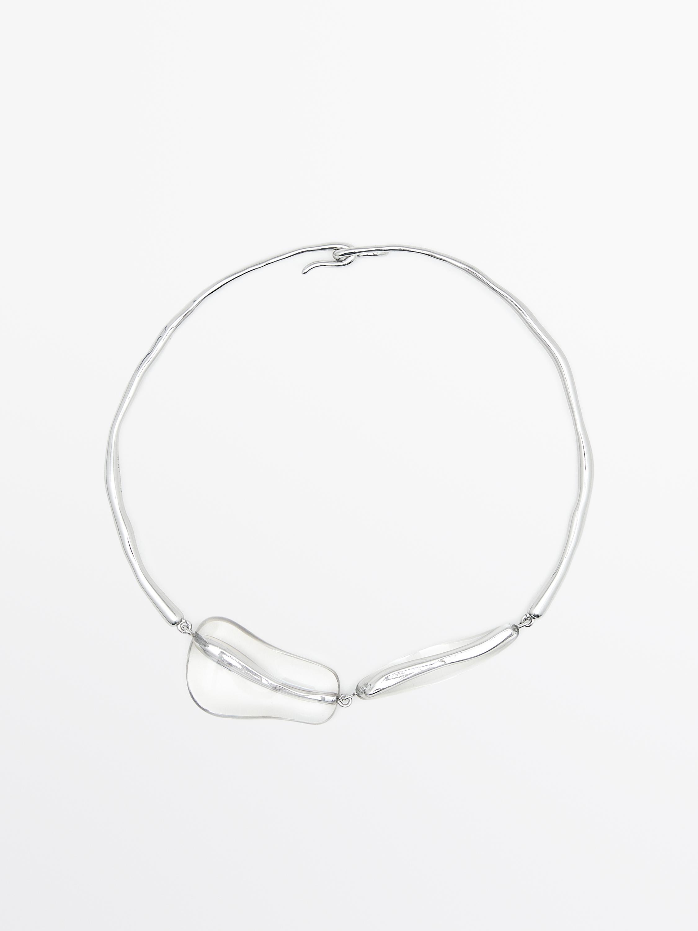 Choker necklace with pieces - Limited Edition - Silver | ZARA 