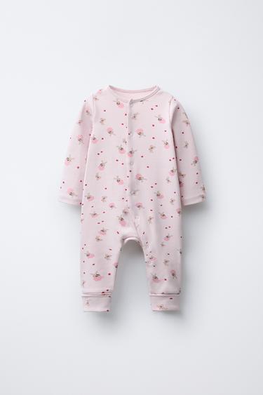 BUNNY SLEEPSUIT WITH CONVERTIBLE FOOT - Pink by Zara - Image 2
