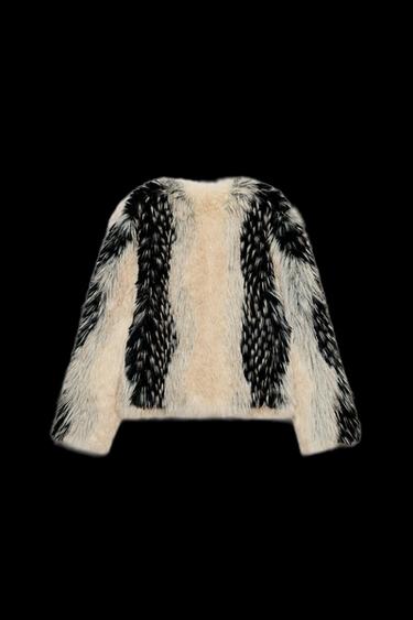 SHORT FAUX FUR COAT ZW COLLECTION - Multicoloured by Zara