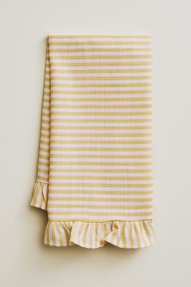 RUFFLED COTTON TABLECLOTH - Yellow by Zara