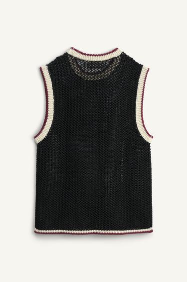 TEXTURED KNIT WAISTCOAT - LIMITED EDITION - Black by Zara - Image 4