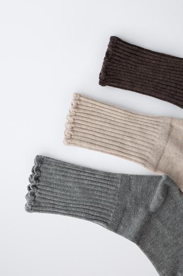 3-PACK OF LONG WAVE SOCKS - camel by Zara - Image 2