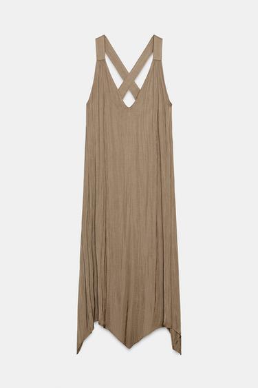 VESTIDO SATINADO ESPALDA CRUZADA - de Zara