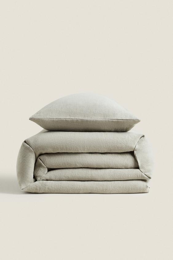 WASHED LINEN BEDSPREAD (400 GxM²) - Mid-gray | ZARA United States