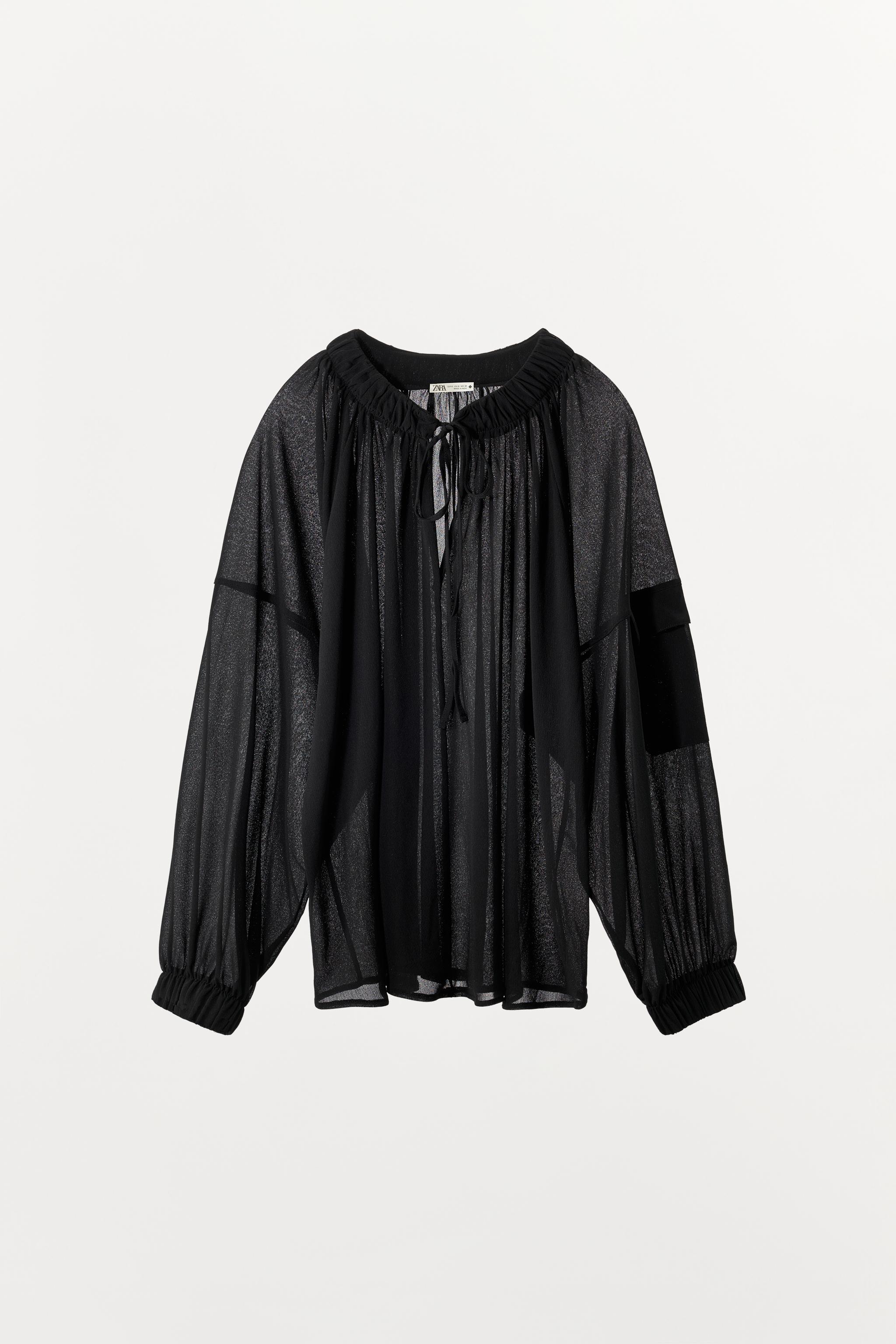 VOLUMINOUS SHEER SHIRT - Black | ZARA United States
