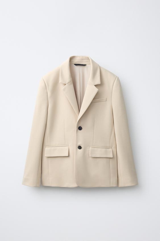 TEXTURED SUIT BLAZER - Beige by Zara - Image 0