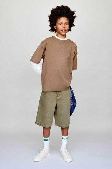 BERMUDA RELAXED BAGGY - Verde de Zara