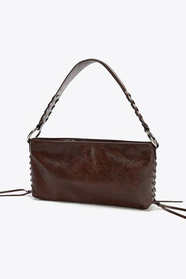 ZIPPED SHOULDER BAG - Chocolate by Zara - Image 3